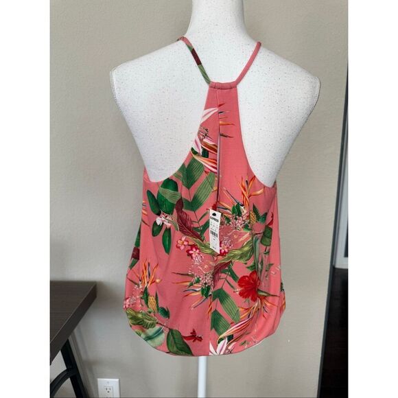NWT Express Coral Floral Tropical Halter Top Medium - Picture 3 of 7